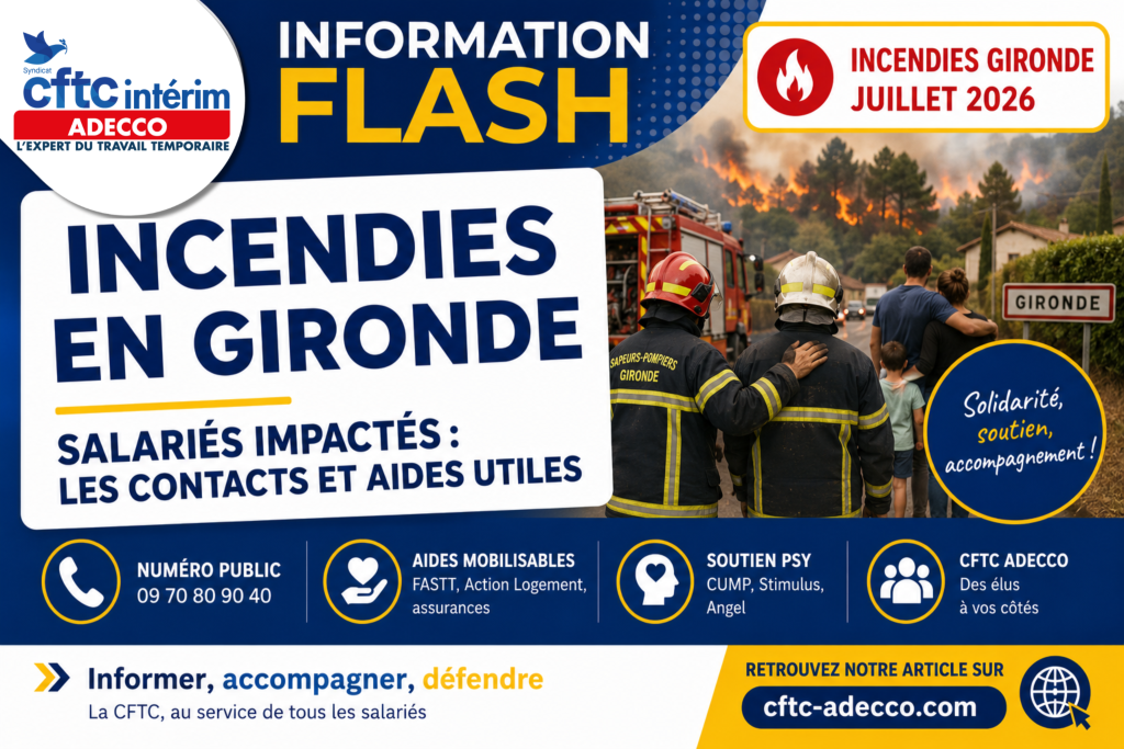 Incendies en Gironde et dans le Var : aides et contacts utiles pour les salariés Adecco