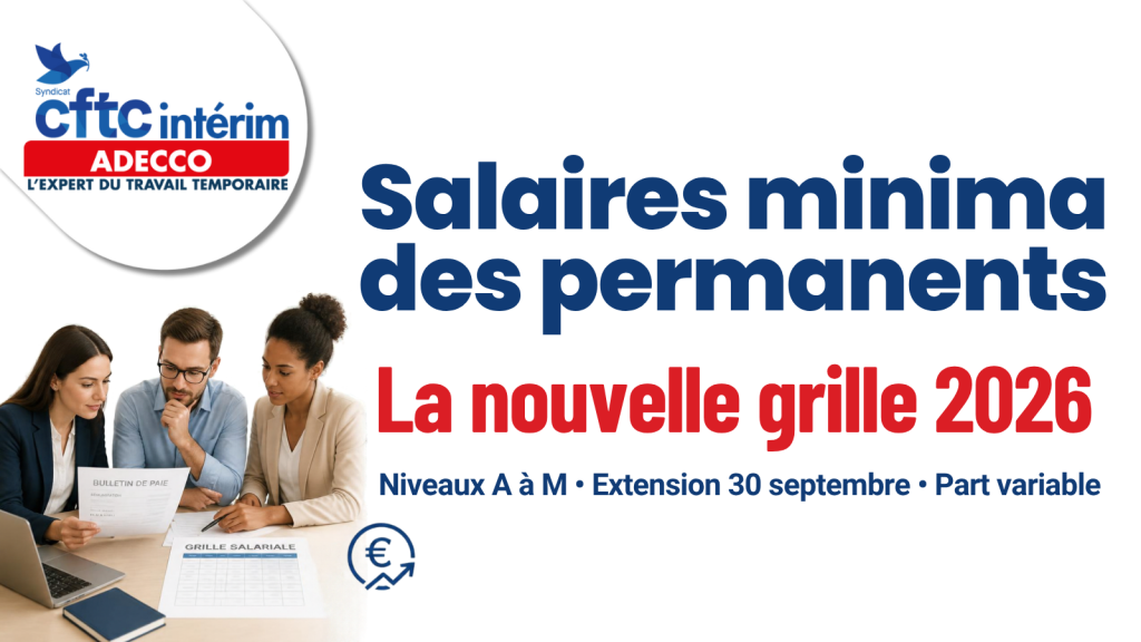 Salaires minima des permanents : grille 2026 étendue